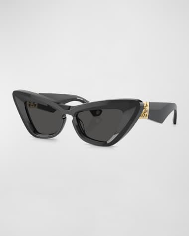 Burberry Beveled Acetate & Plastic Cat-Eye Sunglasses