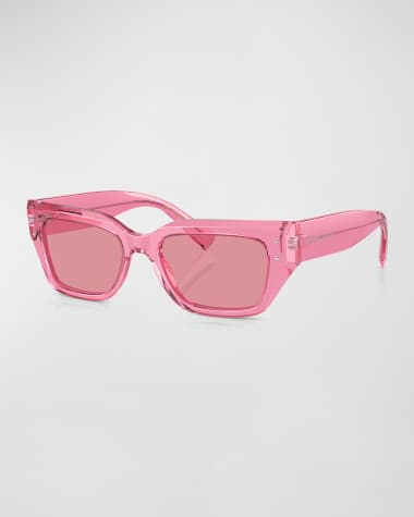 Dolce&Gabbana Sharp Mirrored Acetate & Plastic Cat-Eye Sunglasses