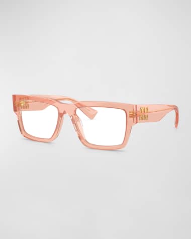 Miu Miu Transparent Acetate Rectangle Glasses