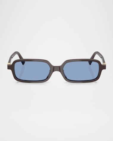 Miu Miu Logo Acetate Rectangle Sunglasses
