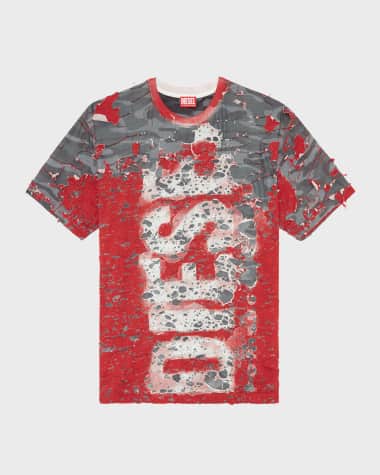 Diesel Men's T-Boxt-Peel Destroyed Logo T-Shirt