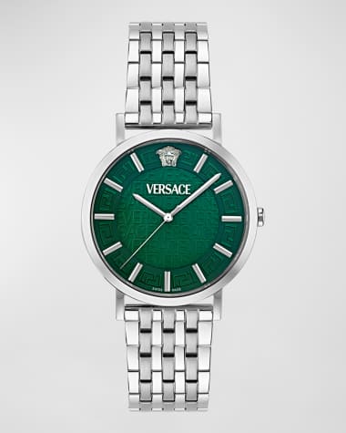 Versace Men's Greca Slim Stainless Steel Bracelet Watch, 40mm