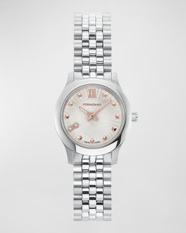 Ferragamo 25mm Ferragamo Duo Mini Watch with Silver Dial, Stainless Steel