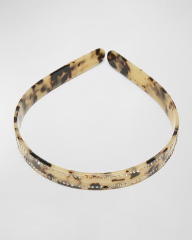 Lele Sadoughi Jenna Embellished Tortoise Hard Headband
