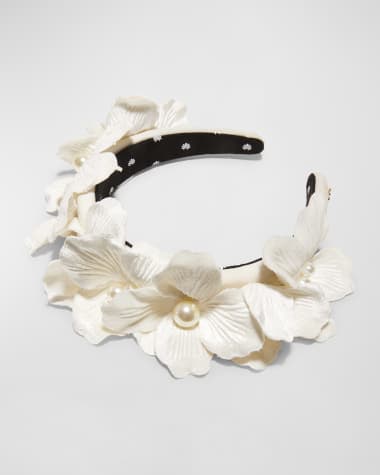 Lele Sadoughi Magnolia Applique Velvet Headband