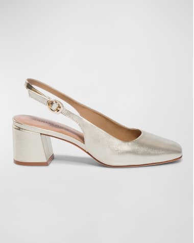 Bernardo Alexia Metallic Slingback Pumps