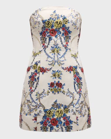 Alice + Olivia Velia Strapless Lantern Mini Dress