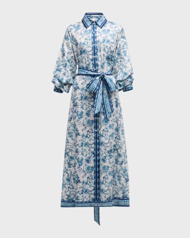 Alice + Olivia Tanika Button-Front Maxi Shirtdress