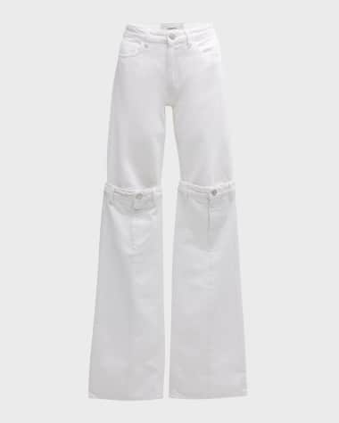 Coperni High-Rise Open Knee Flared Jeans