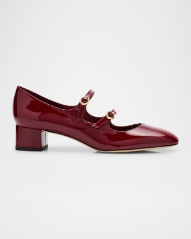 Stuart Weitzman Benni Patent Leather Mary Jane Ballerina Pumps