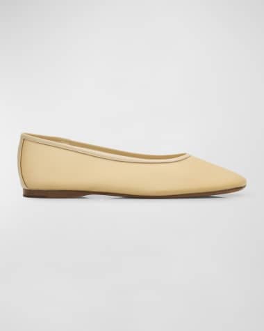 Vince Leah Mesh Square-Toe Ballerina Flats