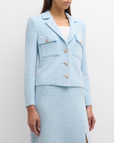 Misook Button-Down Tweed Knit Jacket