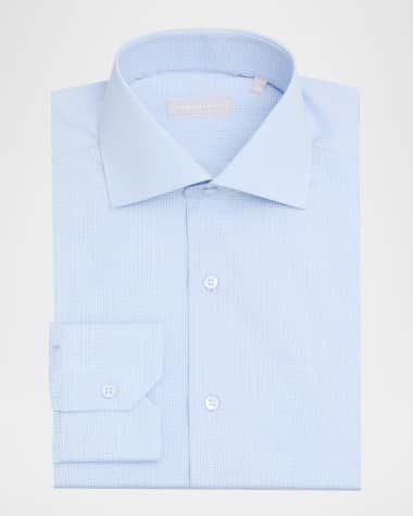Stefano Ricci Men's Graph Check Dress Shirt