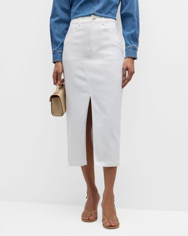 Cinq a Sept Tana Denim Pencil Midi Skirt