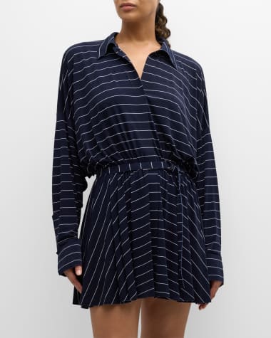 Norma Kamali Super Oversized Boyfriend Flared Mini Shirtdress