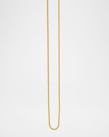 AZLEE 18K Yellow Gold Thin Wheat Chain Necklace, 20"L