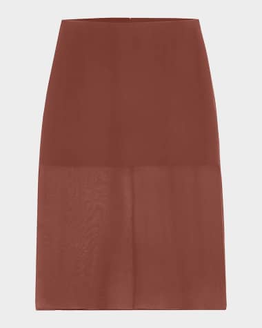 Vince Sheer Chiffon Midi Pencil Skirt