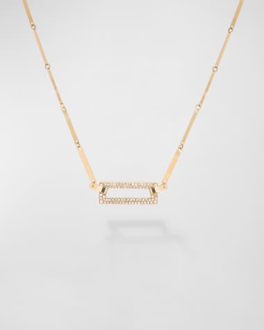 LANA Flawless Open Tag Pendant On Laser Rectangle Chain