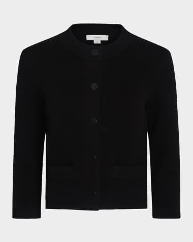 Vince Wool and Cashmere Shrunken Snap Cardigan