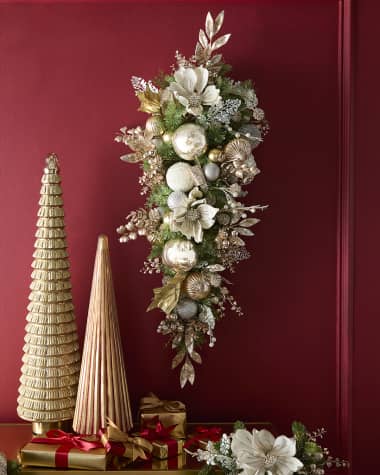 Mark Roberts 42" Gold and White Christmas Door Spray