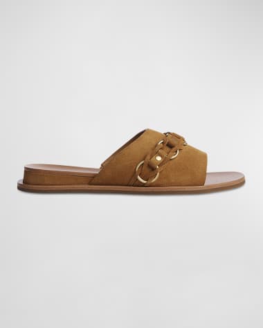 Rag & Bone Beau Suede Chain Slide Sandals