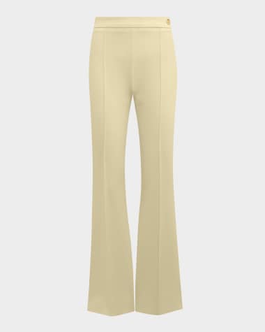 CALLAS Milano Lola Cropped Pintuck Flare-Leg Pants