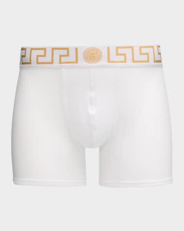 Versace Men's Organic Cotton Greek Key Boxer Briefs