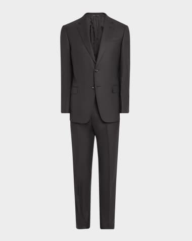 Pure virgin wool B-Line suit in Brown: Luxury Italian Suits