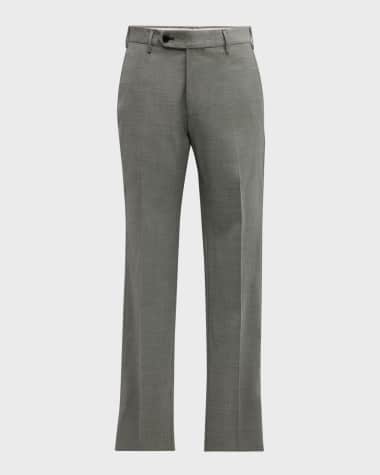 Zanella Men's Devon Wool Serge Houndstooth Trousers