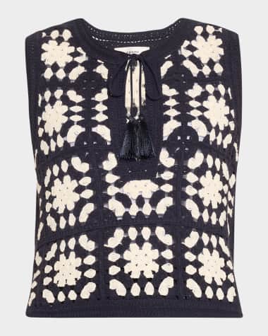 FRAME Crochet Tassel Top