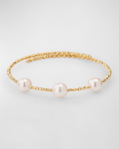 Pearls By Shari 18K Yellow Gold Akoya Pearl Bangle