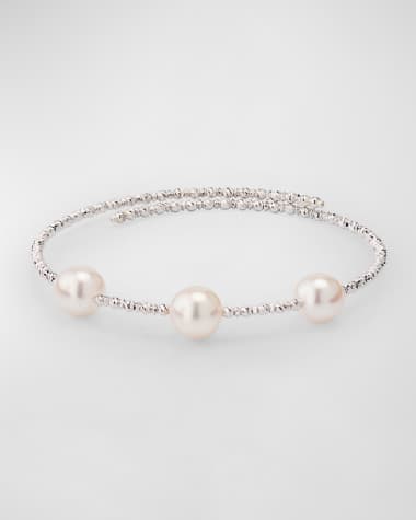 Pearls By Shari 18K White Gold Akoya Pearl Wrap Bracelet
