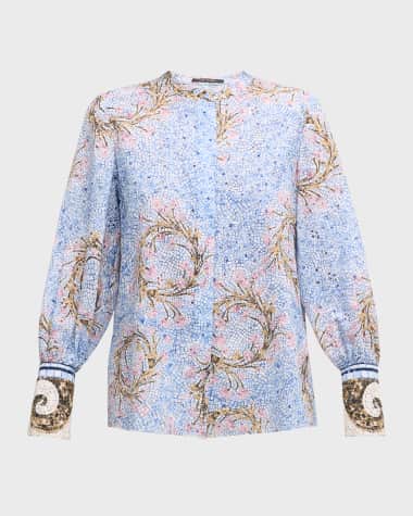 Kobi Halperin Darcie Floral-Print Cotton Blouse