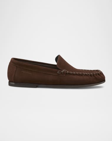 Stuart Weitzman Men's Montauk Suede Venetian Moccasins