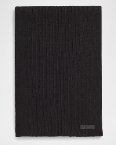 Versace Men's Wool Rib-Knit Scarf