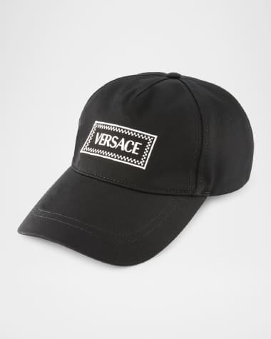 Versace Men's Embroidered Logo Tag Baseball Cap