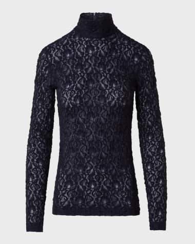 Akris punto Stretch Cotton Lace Top