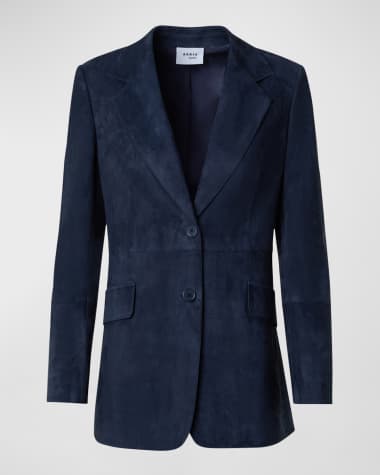 Akris punto Nappa Leather Suede Blazer Jacket
