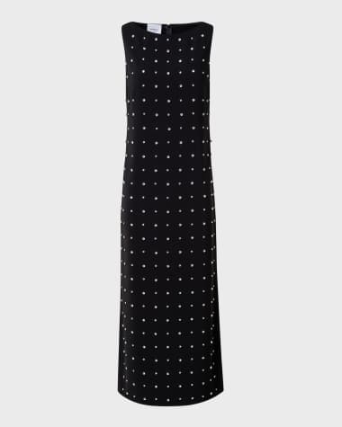Akris punto Lasercut Crepe Tunic Dress with Crystal Studded Embellishment