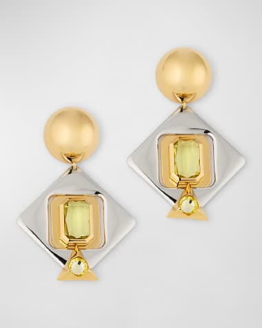 Saint Laurent Geometric Layered Earrings