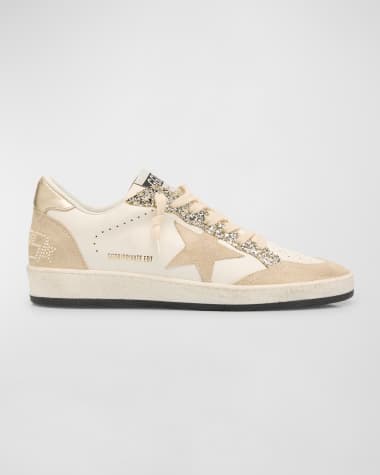 Golden Goose Ballstar Pearly Glitter Low-Top Sneakers