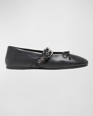 Miu Miu Leather Mary Jane Ballerina Flats