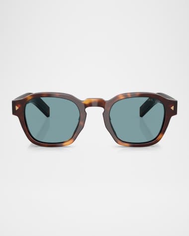 Prada Men's Polarized Acetate Round Sunglasses