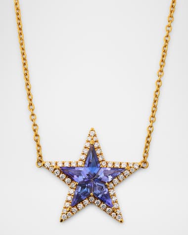 Buddha Mama 18k Yellow Gold Kite Tanzanite Star Necklace