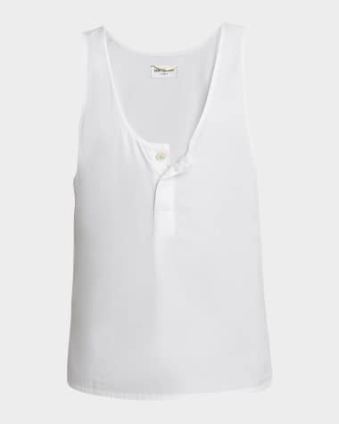 Saint Laurent Scoop-Neck Cotton Tank Top