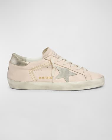 Golden Goose Superstar Pearly Stud Leather Low-Top Sneakers