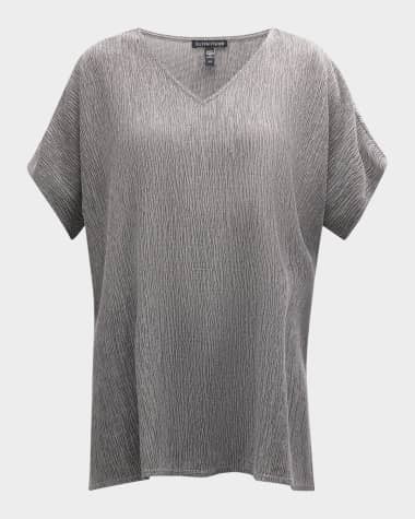 Eileen Fisher Crinkled Dolman-Sleeve Tunic