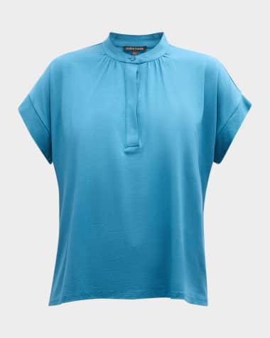 Eileen Fisher Stretch Jersey Henley Top