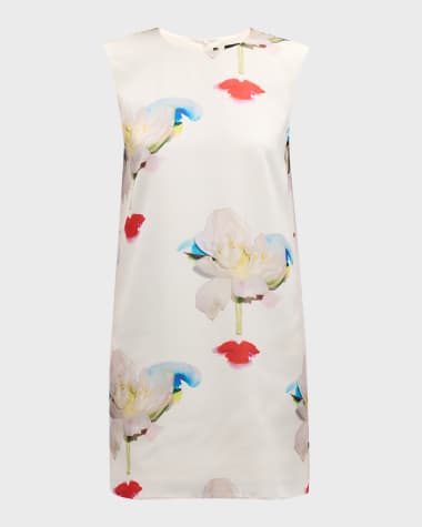 Marella Bingo Sleeveless Floral-Print Mini Shift Dress