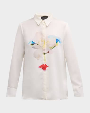 Marella Bali Floral-Print Button-Down Shirt